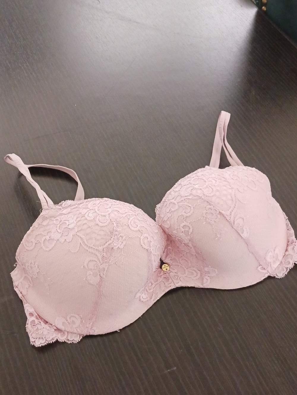 Victoria's Secret Pale Pink Lace Padded Demi Push-Up Bra 36C